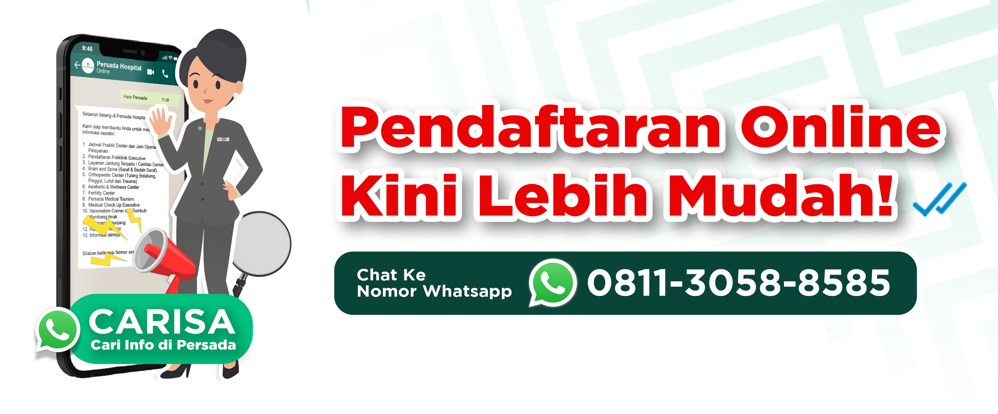 pendaftaran online melalui whatsapp persada hospital