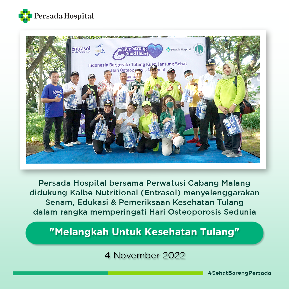 Senam, Edukasi dan Pemeriksaan Kesehatan Tulang Dalam Rangka Hari Osteoporosis Sedunia 2022