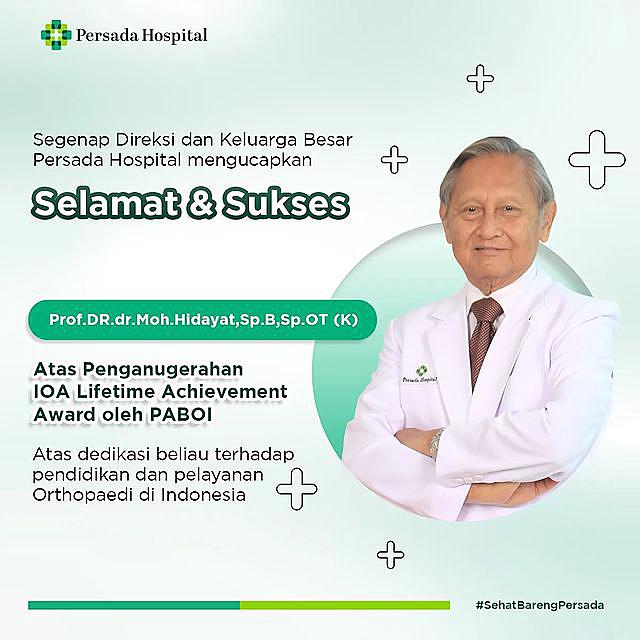 Penganugerahan IOA Lifetime Achievement Award kepada Prof. DR. dr. Moh. Hidayat, Sp. B., Sp. OT (K)