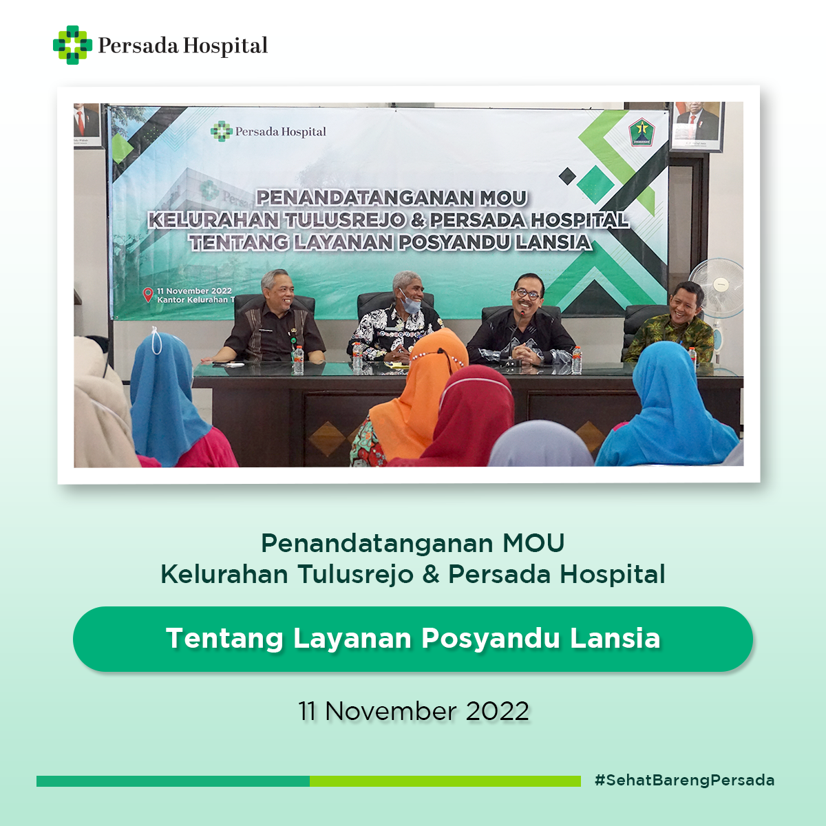 Penandatanganan MOU Kelurahan Tulusrejo & Persada Hospital, Tentang Layanan Posyandu Lansia